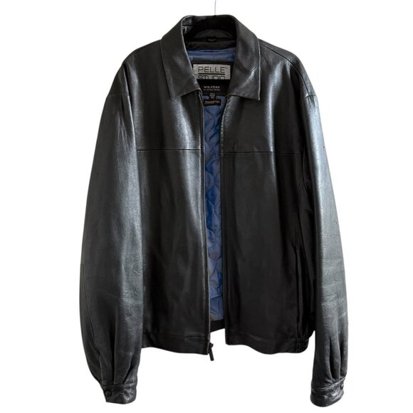 Vtg 90s Y2K Wilsons Pelle Studio Leather Thinsulate Lined Bomber Jacket Mens XLT - Picture 1 of 16